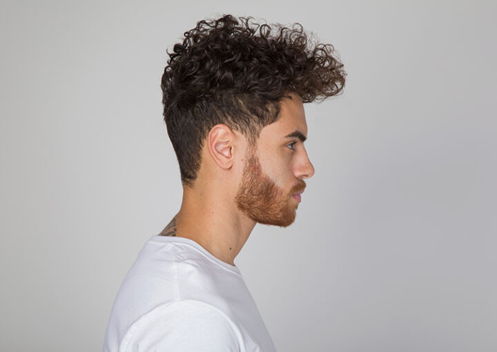 a male model with a long haircut