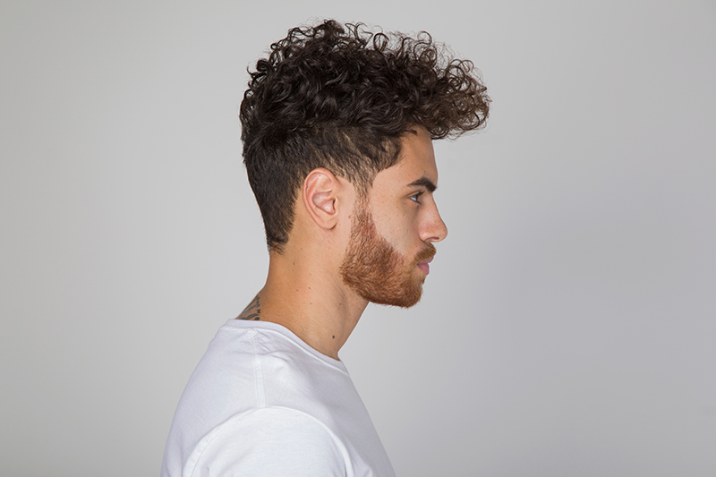 a male model with a long haircut