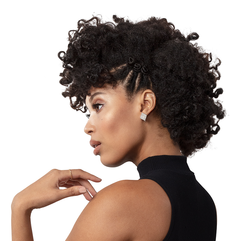 female model curly mohawk