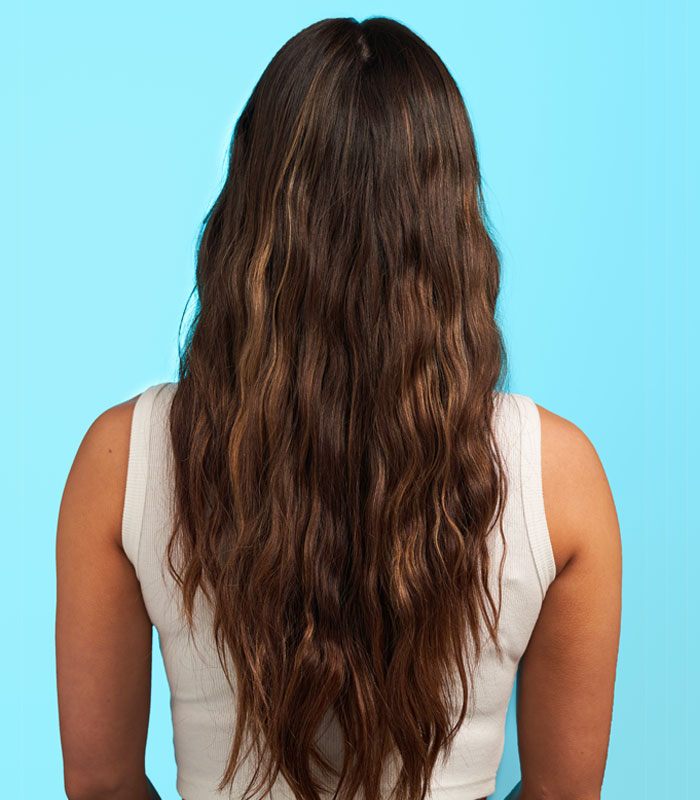 a picture of hair before using healthy gloss'n glow