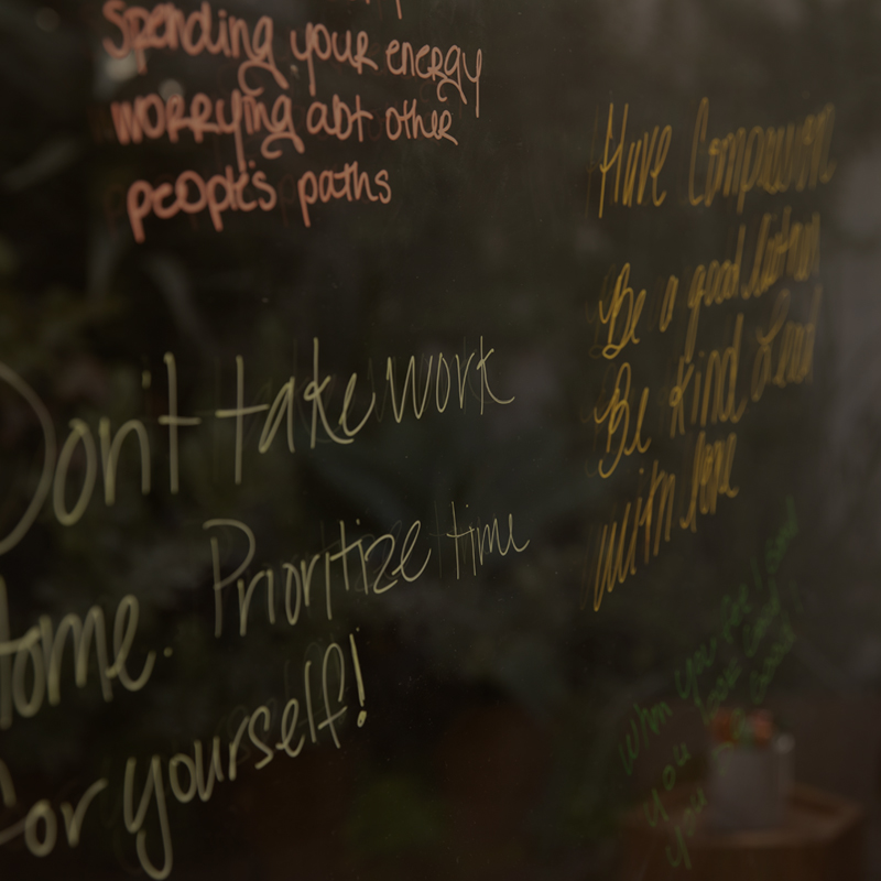 living mentally healthy tile a picture of writing on a board