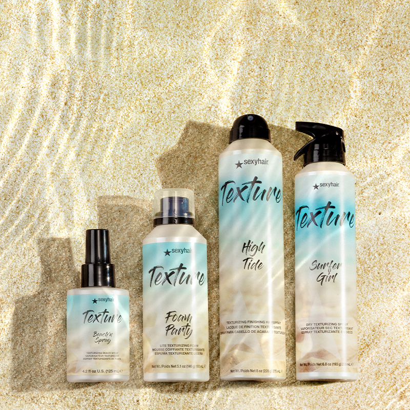 a group picture of texture sexyhair products