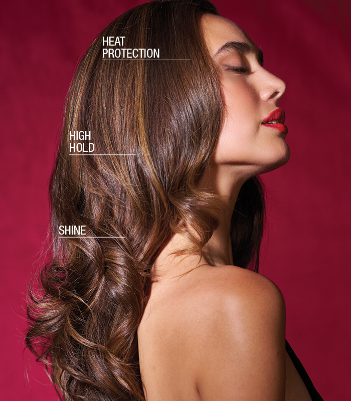 long hair brunette model finished look for hold me hotter